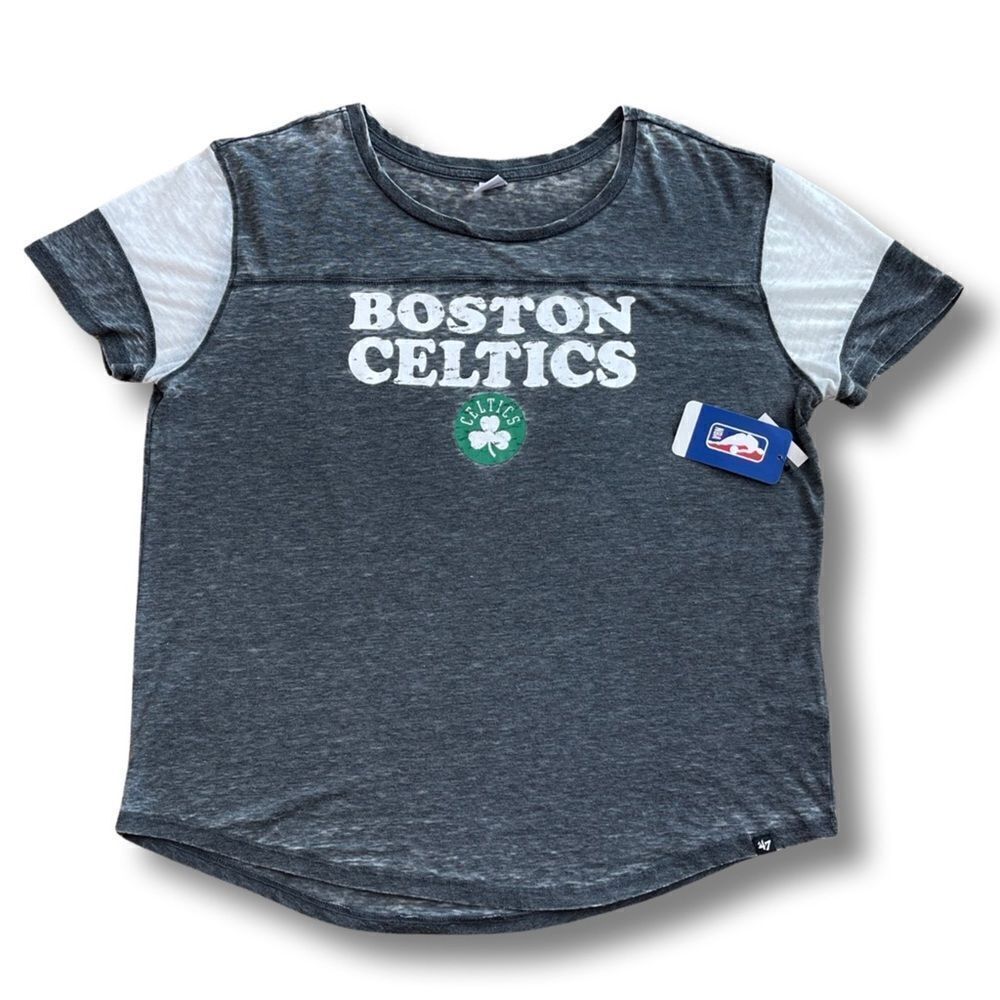 New Era BOSTON CELTICS Women's Short-Sleeve Fade Out Boyfriend Tee • NWT • Large